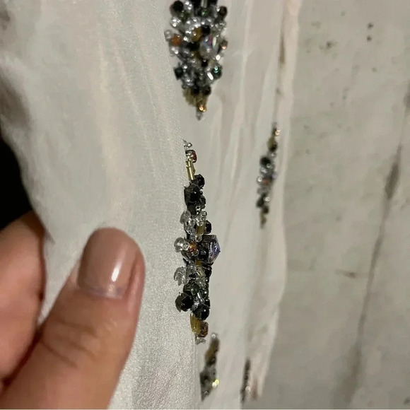 Artelier Nicole Miller Women size S 100% silk beaded Tank top - Picture 4 of 11